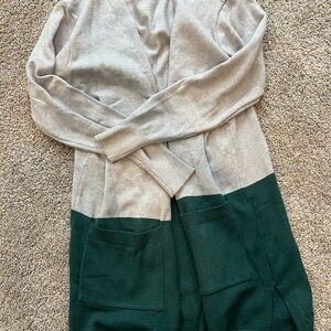 Color Block Long Cardigan